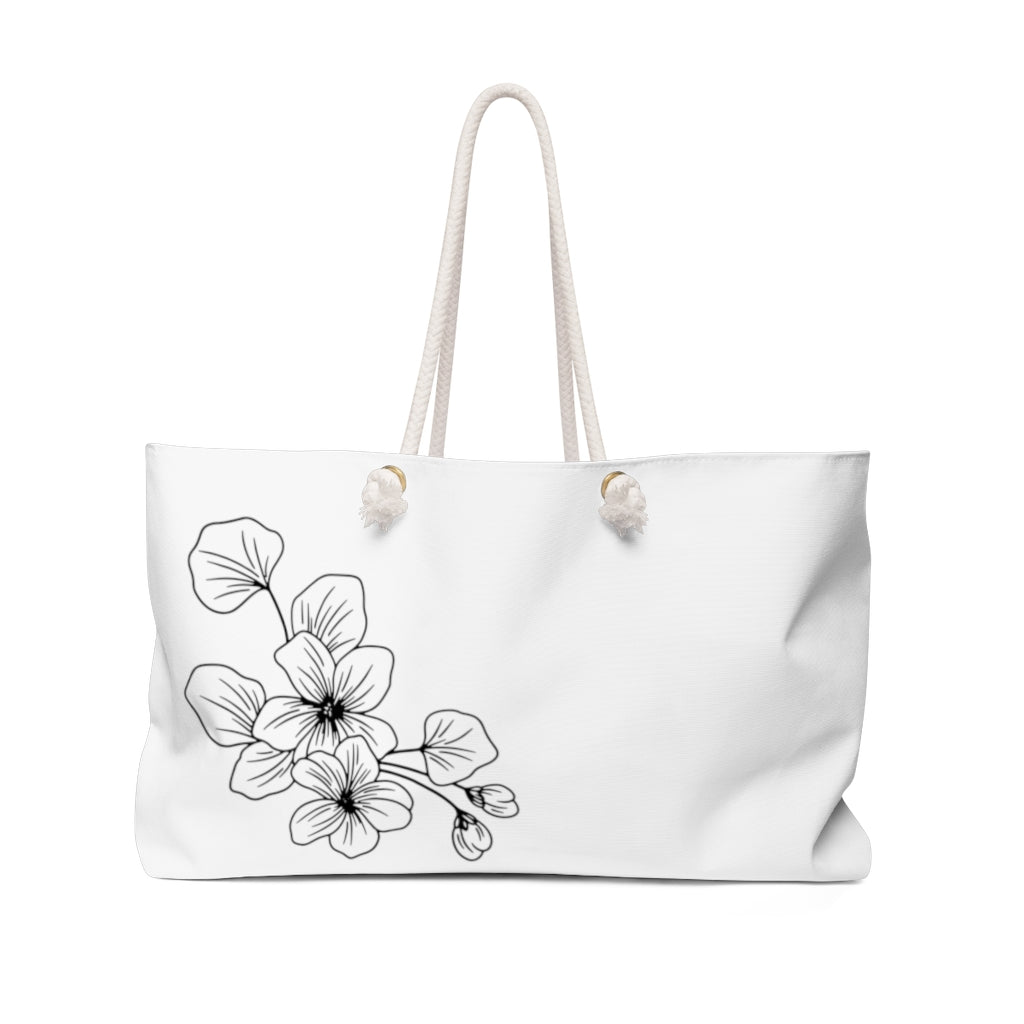 Cute Canvas Tote Bag White Printed Flowers Plain Large Beach Tote with Zipper Shoulder Bags, Chamomoile