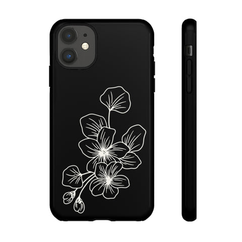 iPhone 11 Phone Case in Crisp Minimalist Floral Design  - Tough Cases