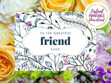 Sweet and Pretty Printable Friendship Card